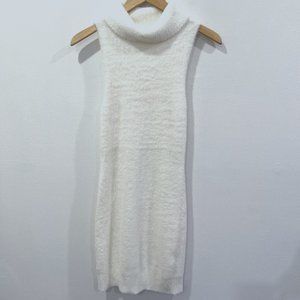 Lovelin Cream Turtleneck Fuzzy Dress Size S